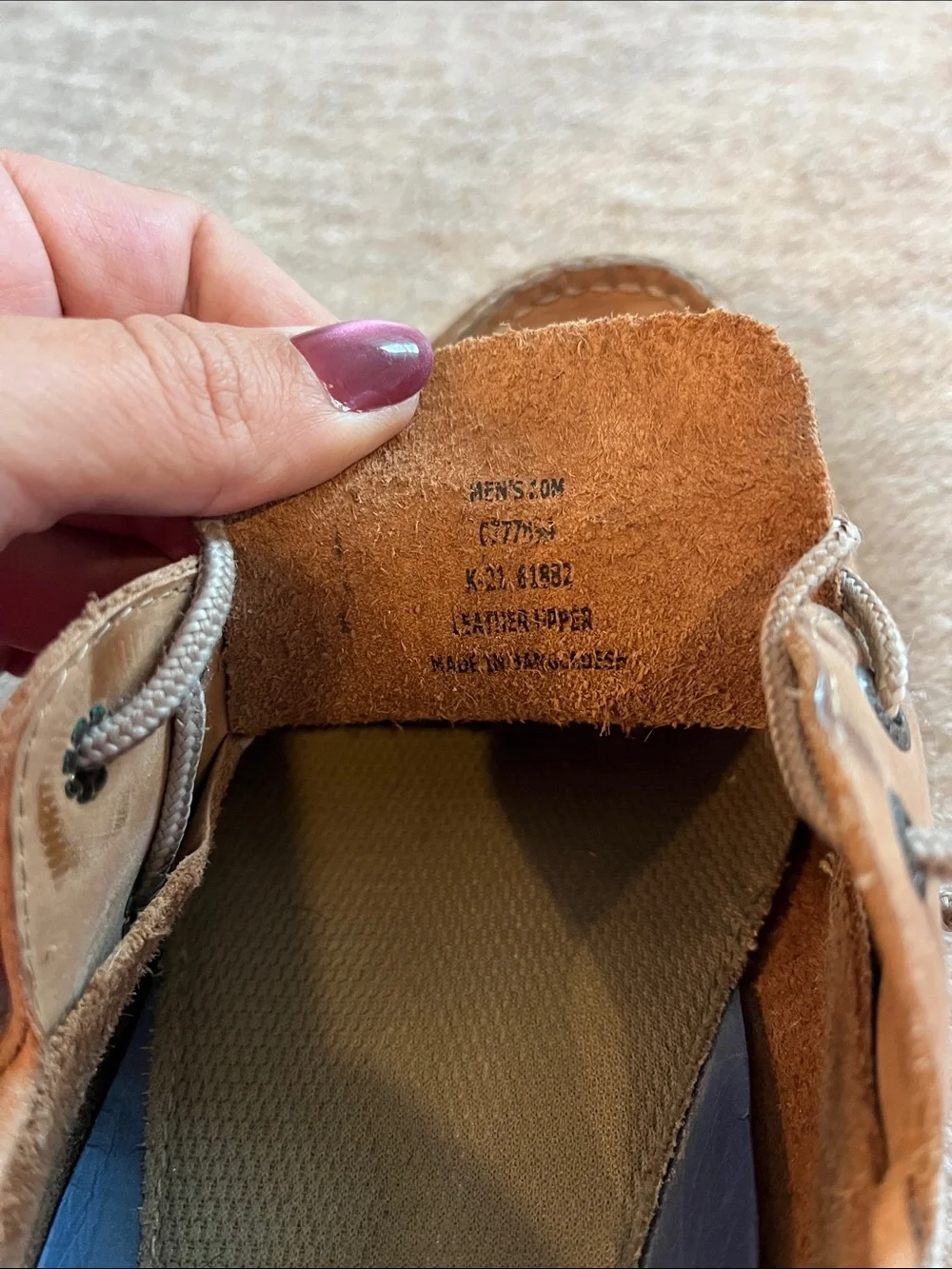 Sperry Men’s Tan Leather Boat Shoes Size 10